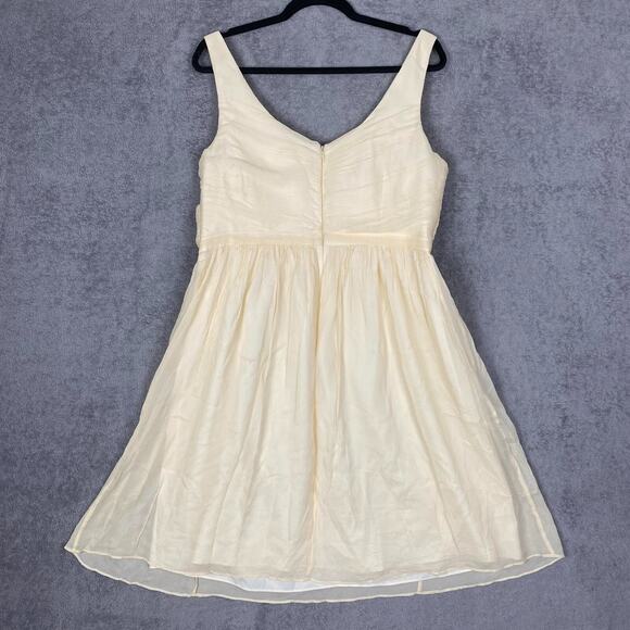 J Crew Heidi Dress Women 16 Ivory Silk Chiffon Romantic Fairy Luxury Flowy - Picture 3 of 11